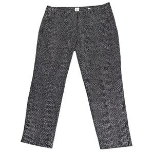GAP Pants 6P Black White Dot Print Slim Cropped Stretch Preppy Casual Work Chic